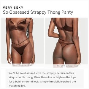 Victoria's secret very sexy so obsessed strappy thong panty MEDIUM BROWN
